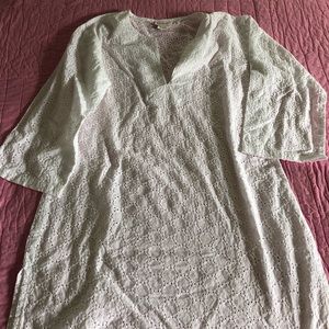 White eyelet swimsuit coverup